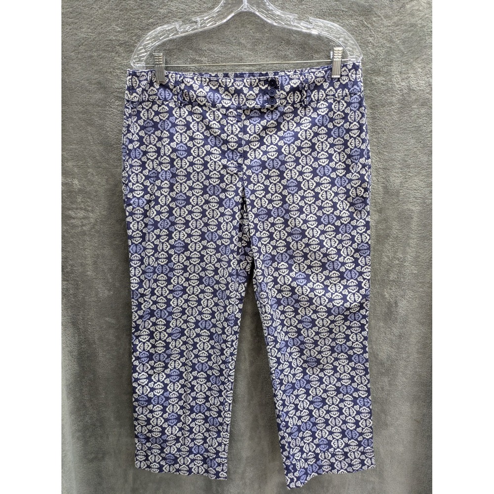 Loft Pants Women's 10 Marisa Patterned Crop‎ Business Casual Preppy
